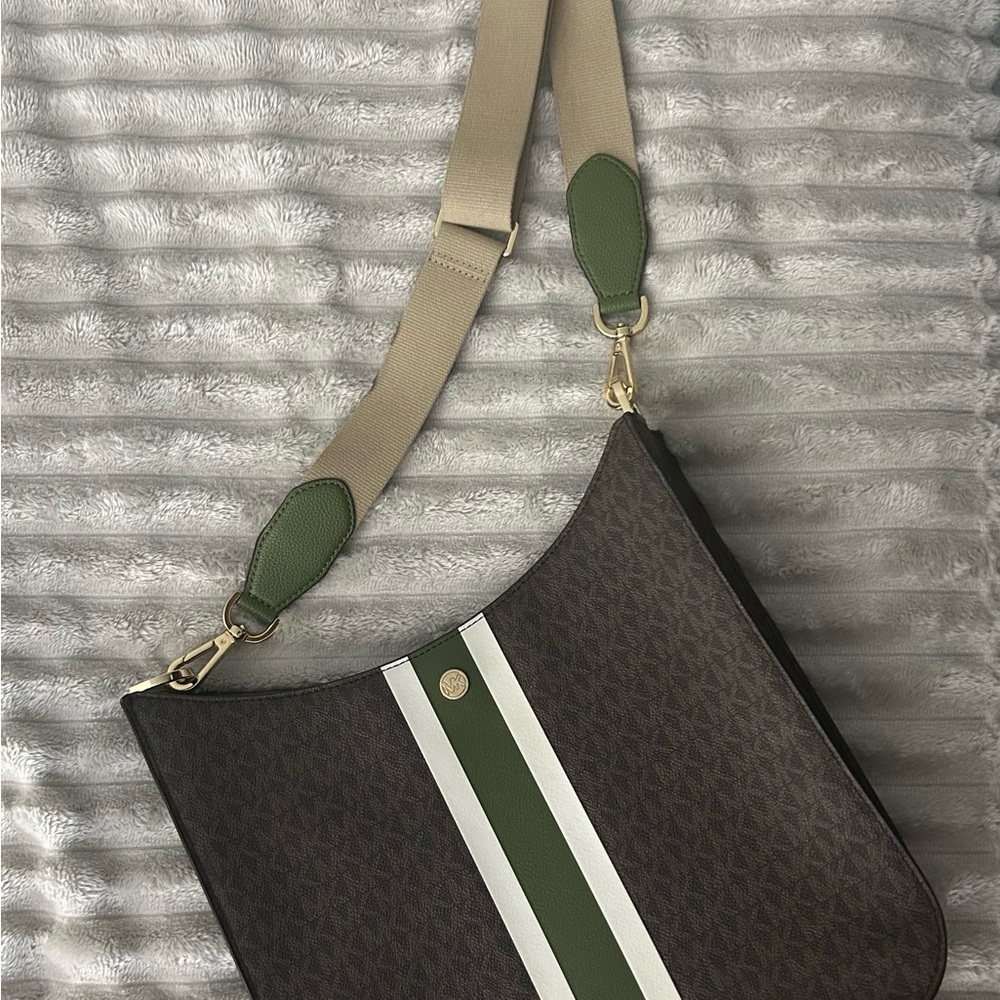 Michael Kors Brown and Green Messenger Bag - Picture 6 of 8